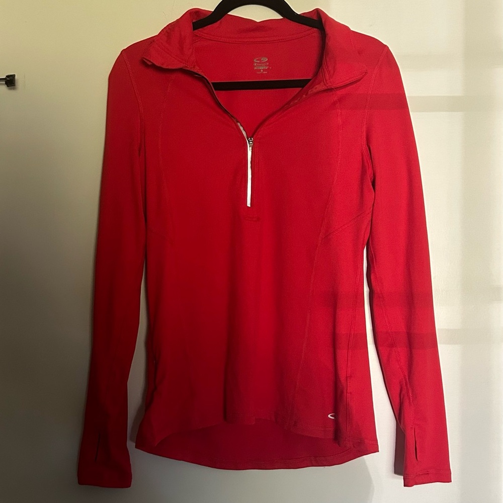 Red Champion quarter zip long sleeve